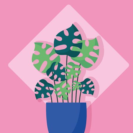 decorative cute plant pink background vector illustration vector illustrationのイラスト素材