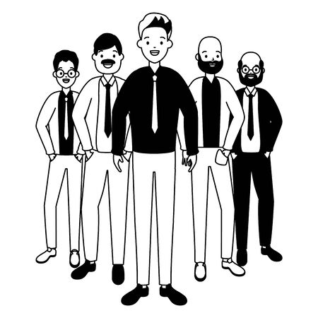 group people men avatars diversity vector illustrationのイラスト素材