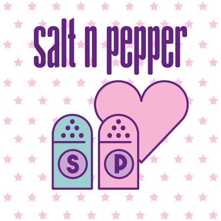 Salt and pepper design, Food restaurant menu dinner lunch cooking meal and tasty theme Vector illustrationのイラスト素材