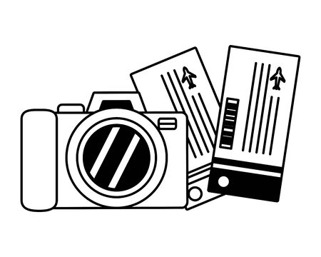 beach vacations camera tickets design vector illustrationのイラスト素材