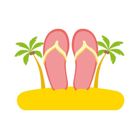beach vacations sandals palms vector illustration designのイラスト素材