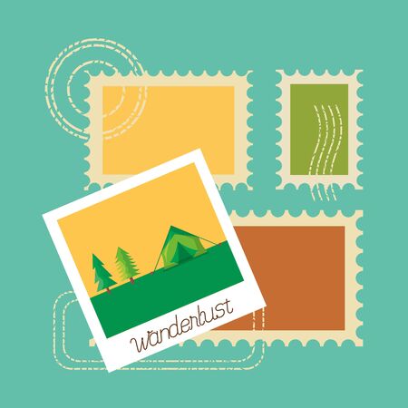 Travel and wanderlust design, adventure trip vacation journey holiday transport and voyage theme Vector illustrationのイラスト素材