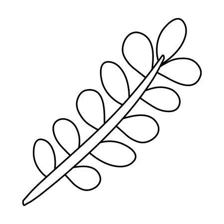 branch with leafs plants icon vector illustration designのイラスト素材