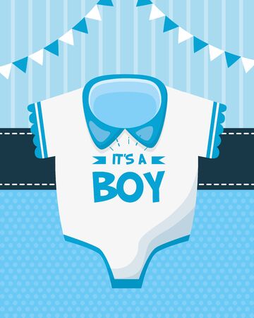 clothes boy decoration baby shower card vector illustrationのイラスト素材