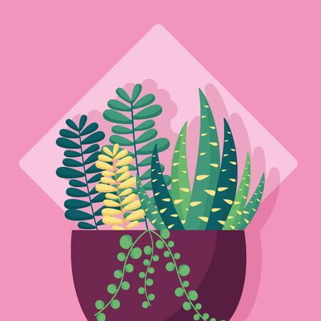 decorative potted plant nature garden vector illustrationのイラスト素材