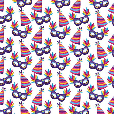 carnival mask party hat background vector illustration designのイラスト素材