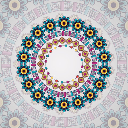mandala vintage decorative ethnic element floral geometric vector illustration