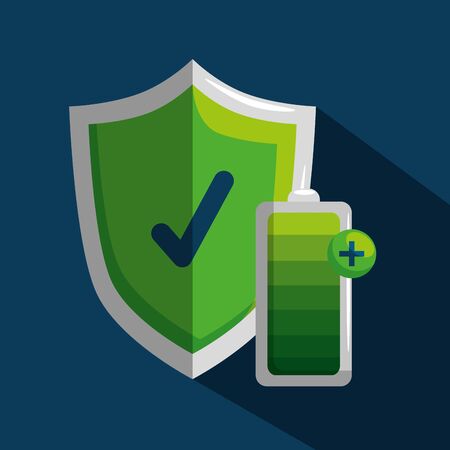 shield security and battery to lifestyle wellness vector illustrationのイラスト素材