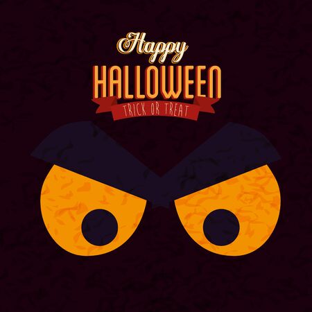 poster of happy halloween with face cat black vector illustration designのイラスト素材