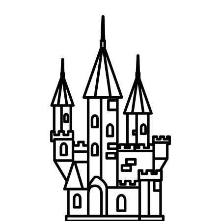 haunted castle halloween isolated icon vector illustration designのイラスト素材