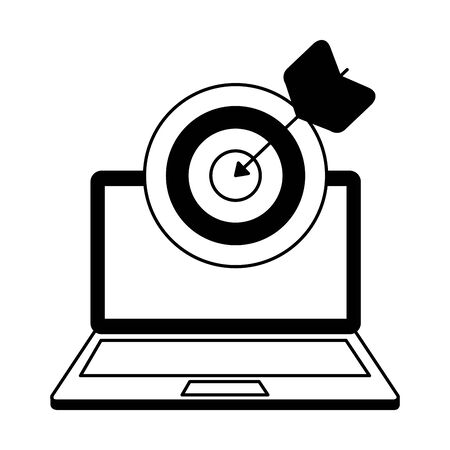 laptop computer with target arrow success vector illustration designのイラスト素材