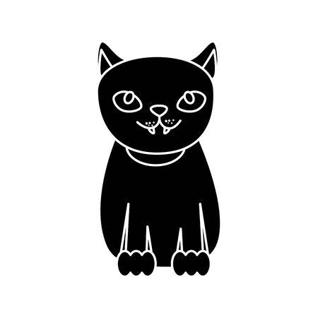 black cat halloween isolated icon vector illustration designのイラスト素材