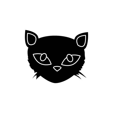 face of black cat halloween isolated icon vector illustration designのイラスト素材