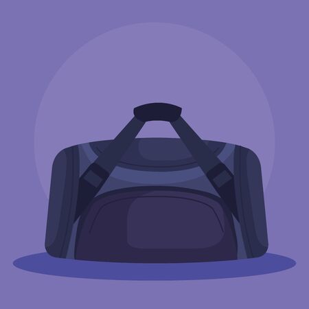 sport bag and healthy balance activity over purple background, vector illustrationのイラスト素材