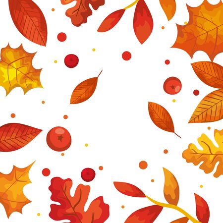 leafs and fruits autumn pattern background vector illustration designのイラスト素材