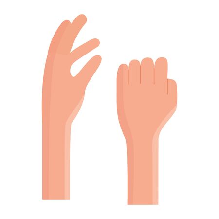 human body concept represented by hands illustration, flat and isolated designのイラスト素材