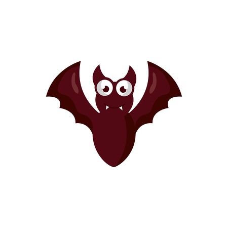 halloween bat flying isolated icon vector illustration designのイラスト素材