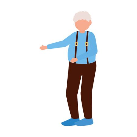 Grandfather cartoon design, Old person grandparents man avatar senior and adult theme Vector illustrationのイラスト素材