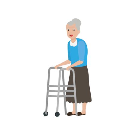 Grandmother cartoon design, Old person grandparents woman avatar senior and adult theme Vector illustrationのイラスト素材
