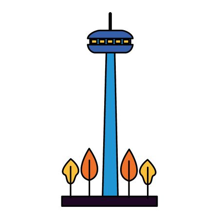 city building urban trees nature vector illustrationのイラスト素材