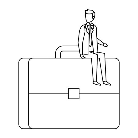 elegant businessman sitting in portfolio vector illustration designのイラスト素材