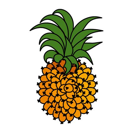 exotic pineapple fruit icon vector illustration designのイラスト素材