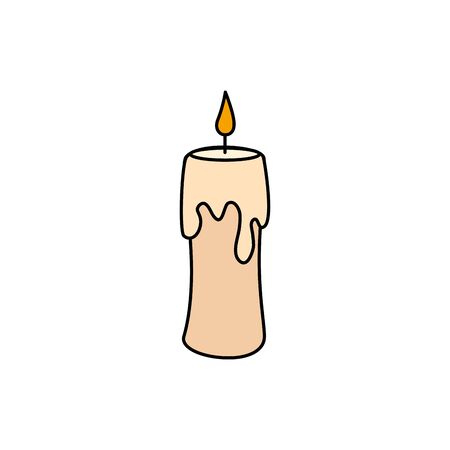 halloween candle decoration isolated icon vector illustration designのイラスト素材