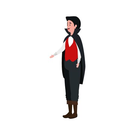 young man disguised vampire isolated icon vector illustration designのイラスト素材