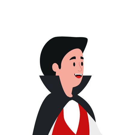 young man disguised vampire isolated icon vector illustration designのイラスト素材