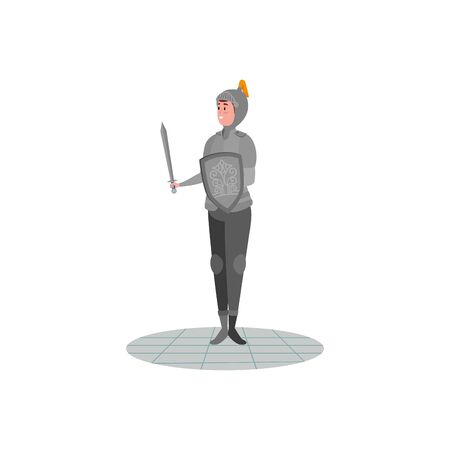 knight with armor of fairytale avatar character vector illustration designのイラスト素材
