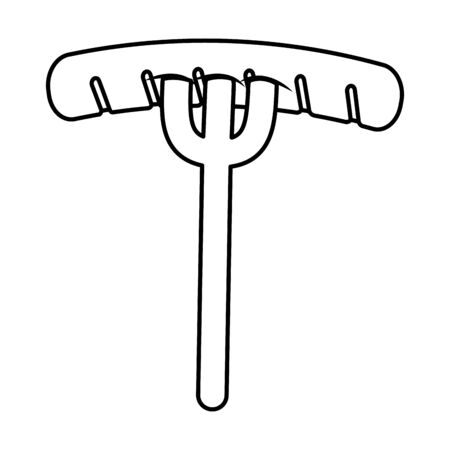 sausage grill bbq in fork cutlery vector illustration designのイラスト素材