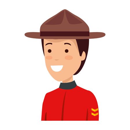 canadian officer ranger avatar character vector illustration designのイラスト素材