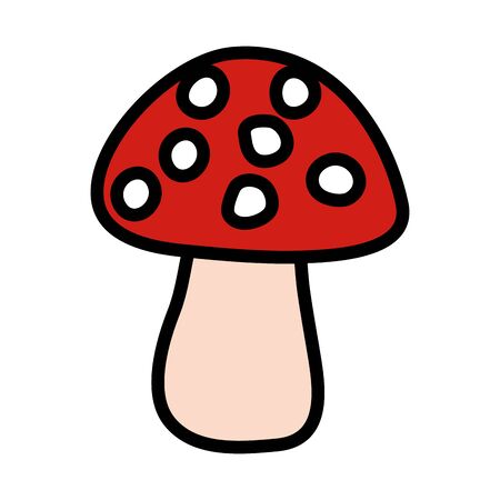 autumn mushroom exotic isolated icon vector illustration designのイラスト素材