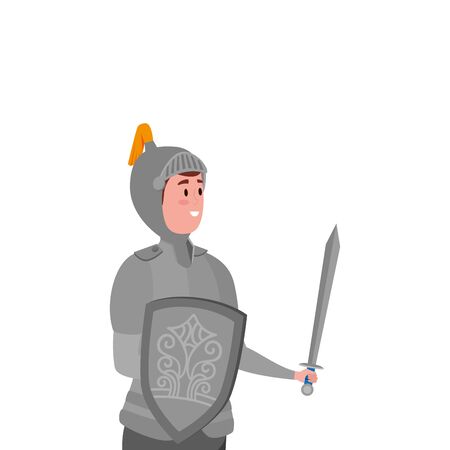 knight with armor of fairytale avatar character vector illustration designのイラスト素材