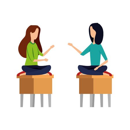 elegant businesswomen workers avatars characters vector illustration designのイラスト素材