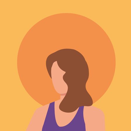beautiful and young woman character vector illustration designのイラスト素材