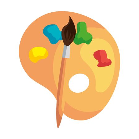 paint colors pallette with brush vector illustration designのイラスト素材