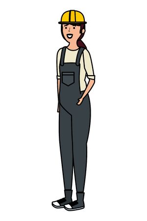 young female mechanic worker character vector illustration designのイラスト素材