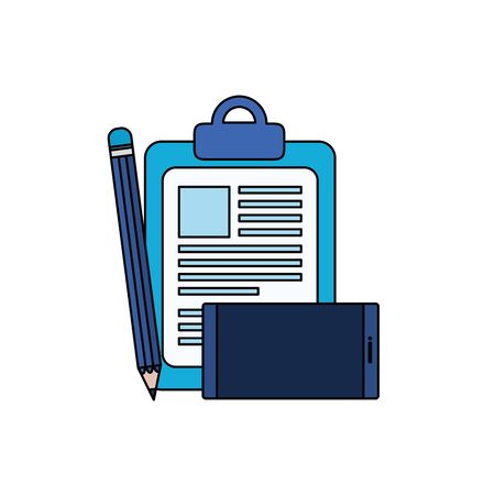 checklist clipboard with smartphone device vector illustration designのイラスト素材