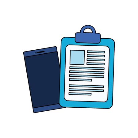 checklist clipboard with smartphone device vector illustration designのイラスト素材