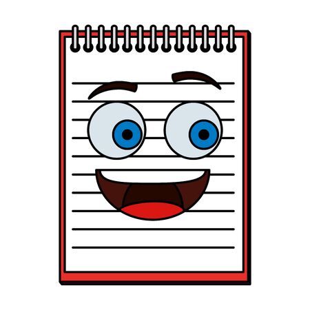 note book school kawaii comic character vector illustration designのイラスト素材