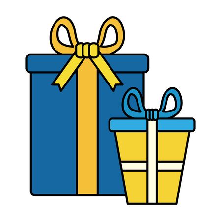 gifts boxes presents isolated icons vector illustration designのイラスト素材