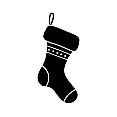 silhouette of sock christmas decorative isolated icon vector illustration designのイラスト素材