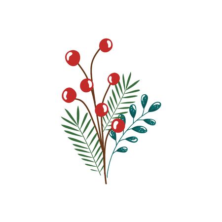 branch with leafs and seeds isolated icon vector illustration designのイラスト素材