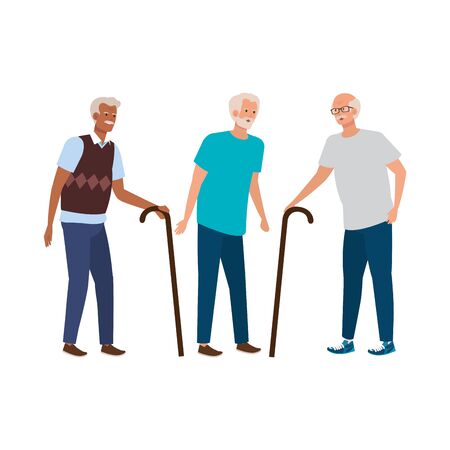 old men elegant avatar character vector illustration designのイラスト素材