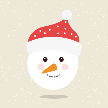 merry christmas head of snowman character vector illustration designのイラスト素材