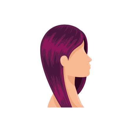profile of woman head avatar character vector illustration designのイラスト素材