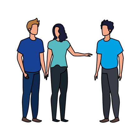 group of people avatars characters vector illustration designのイラスト素材