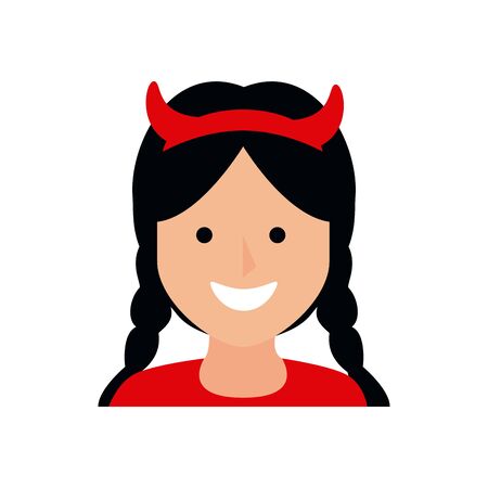 girl disguised devil avatar character vector illustration designのイラスト素材