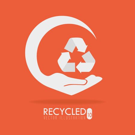 Ecology design over orange background, vector illustration.のイラスト素材